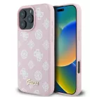 iPhone 16 Pro rózsaszín Eredeti GUESS keménytok Peony Script MagSafe GUHMP16LPGPYSP tok