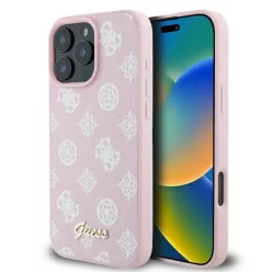   iPhone 16 Pro rózsaszín Eredeti GUESS keménytok Peony Script MagSafe GUHMP16LPGPYSP tok