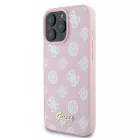 iPhone 16 Pro rózsaszín Eredeti GUESS keménytok Peony Script MagSafe GUHMP16LPGPYSP tok