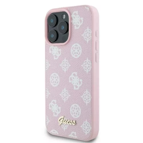iPhone 16 Pro rózsaszín Eredeti GUESS keménytok Peony Script MagSafe GUHMP16LPGPYSP tok