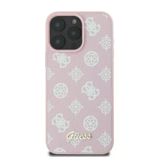 iPhone 16 Pro rózsaszín Eredeti GUESS keménytok Peony Script MagSafe GUHMP16LPGPYSP tok