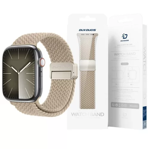 DUX DUCIS Mixture Pro nyújtható fonott szíj Apple Watch 38 / 40 / 41 mm-hez világos beige