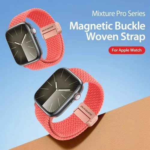 DUX DUCIS szíj MIXTURE PRO nyújtható fonott Apple Watch 38 / 40 / 41 mm guava