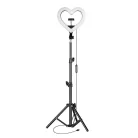 LED Ring Stream RGB lámpa 10" telefontartóval SZÍV + tripod JM26-10 fekete