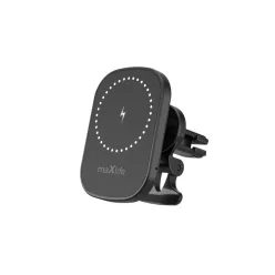   Maxlife MXCH-16 mágneses autós tartó 15W vezeték nélküli töltéssel szellőzőrácsra, fekete Magsafe