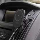 Maxlife MXCH-16 mágneses autós tartó 15W vezeték nélküli töltéssel szellőzőrácsra, fekete Magsafe