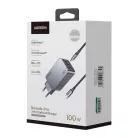 Ugreen Nexode Pro 100W hálózati töltő, GaN, USB + 2x USB-C (szürke)