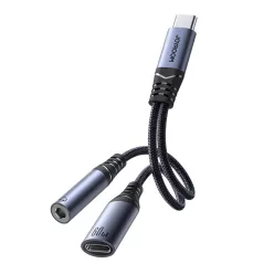   Joyroom SY-C02 2in1 DAC adapter USB-C to USB-C / 3.5 mm mini jack - fekete
