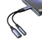 Joyroom SY-C02 2in1 DAC adapter USB-C to USB-C / 3.5 mm mini jack - fekete