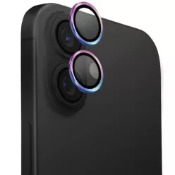   Uniq Optix Alumínium Kamera Lencsevédő Alkalmazóval iPhone 16 / iPhone 16 Plus - Irizáló üvegfólia