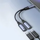 Joyroom SY-C03 USB-C – 2x USB-C 2in1 DAC adapter - fekete