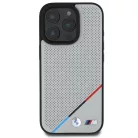 iPhone 16 Pro Szürke Eredeti BMW M Perforated Tricolor Line Magsafe BMHMP16L23PUPDG tok