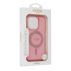   iPhone 16 Pro pink Eredeti GUESS IML Rhinestones Magsafe GUHMP16LPFTDTEP tok