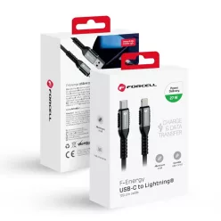   FORCELL F-ENERGY C259 kábel Type C - Lightning PD 3A 27W Cafule 1,2 m fekete