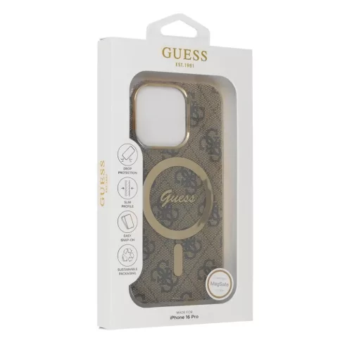iPhone 16 Pro Barna Eredeti GUESS IML 4G Magsafe GUHMP16LH4STW tok