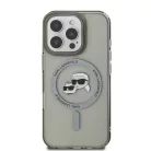 iPhone 16 Pro Fekete Karl Lagerfeld IML K&CH Heads Metal Frame MagSafe tok