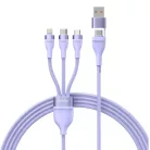 Baseus Cable Flash Series II 3 in 1 - USB + Type C to Type C, Lightning, Micro USB - 100W 1,2 méter (CASS030105) lila
