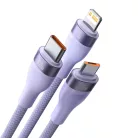 Baseus Cable Flash Series II 3 in 1 - USB + Type C to Type C, Lightning, Micro USB - 100W 1,2 méter (CASS030105) lila