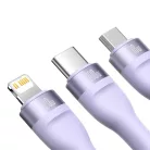 Baseus Cable Flash Series II 3 in 1 - USB + Type C to Type C, Lightning, Micro USB - 100W 1,2 méter (CASS030105) lila
