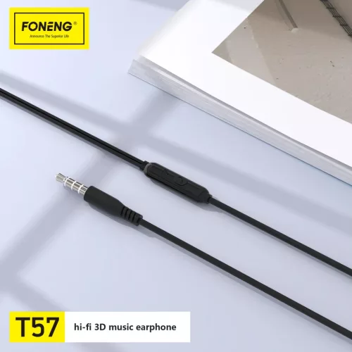 Foneng Fülhallgatók T57 mikrofonnal fekete