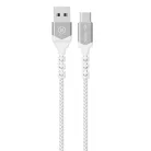 Blavec Cable Raptor fonott - USB - C típusú - 3A 0,5 méter (CRA-UC3WS05) fehér-ezüst