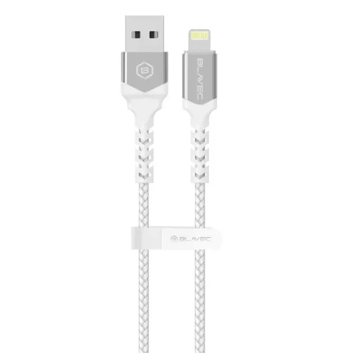 Blavec Cable Raptor fonott - USB - Lightning kábel - 2A 3 méteres (CRA-UL2WS30) fehér-ezüst