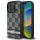 iPhone 16 Pro fekete DKNY Kockás Minta és Nyomtatott Csíkok tok