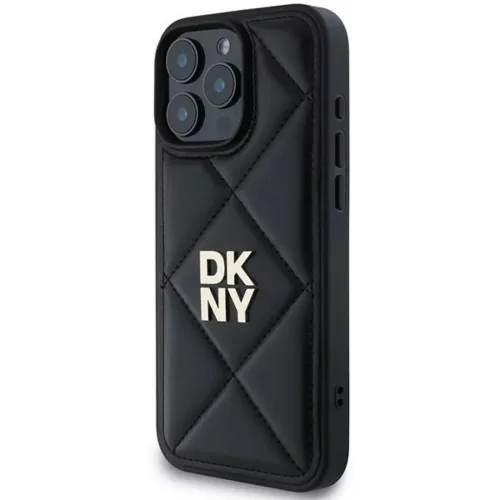 iPhone 16 Pro Fekete DKNY Quilted Stack Logo tok