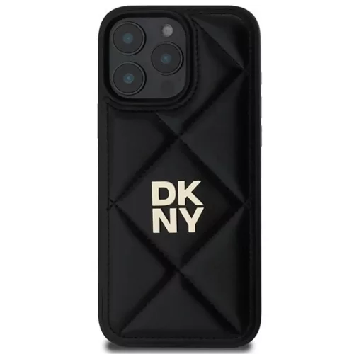 iPhone 16 Pro Fekete DKNY Quilted Stack Logo tok