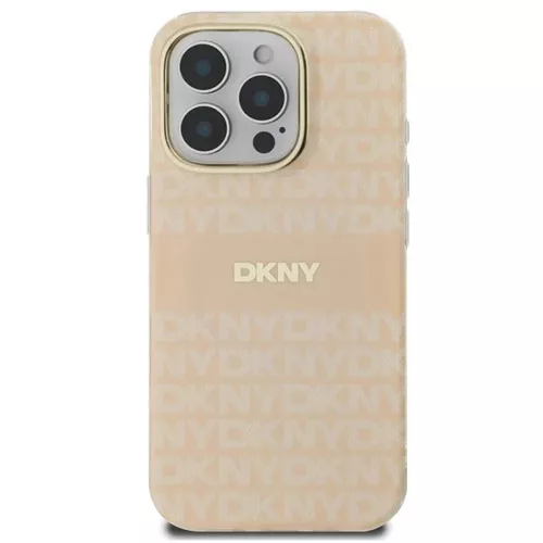 iPhone 16 Pro Pink DKNY Repeat Texture Pattern & Stripe MagSafe tok