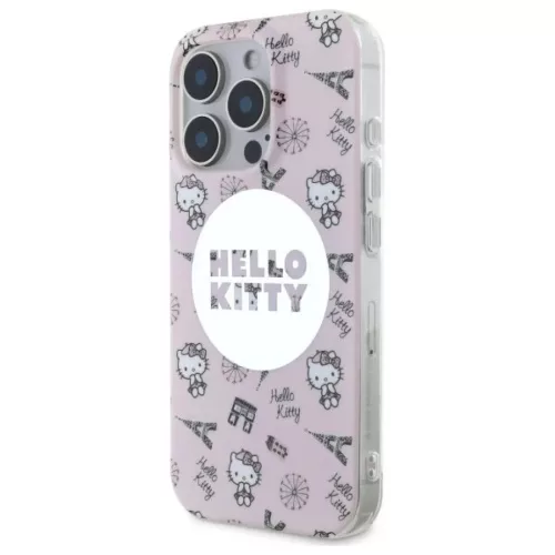 iPhone 16 Pro Rózsaszín Hello Kitty IML All Over Paris Magsafe tok