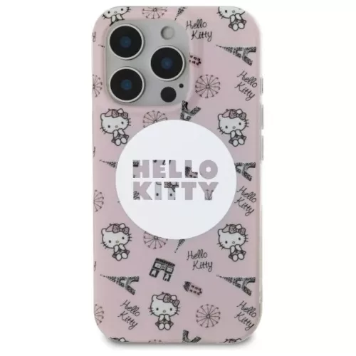 iPhone 16 Pro Rózsaszín Hello Kitty IML All Over Paris Magsafe tok