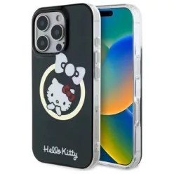 iPhone 16 Pro Fekete Hello Kitty IML Fun Bow Magsafe tok