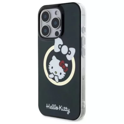 iPhone 16 Pro Fekete Hello Kitty IML Fun Bow Magsafe tok