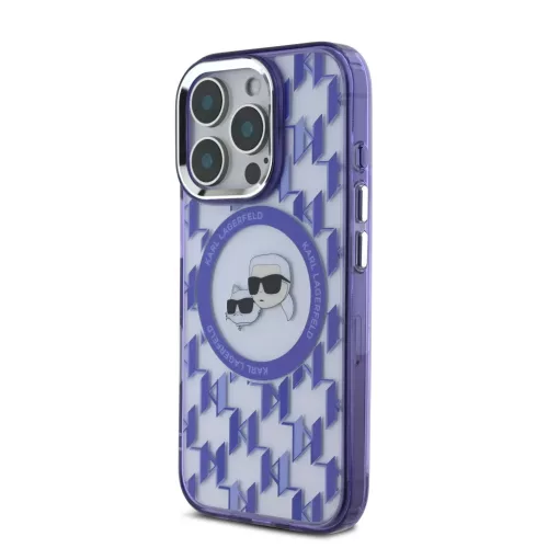 iPhone 16 Pro Lila Karl Lagerfeld IML Monogram K&CH Heads MagSafe tok