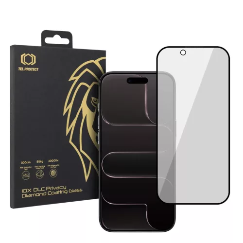 Tempered glass Tel Protect 10X Privacy DLC Diamond Coating for Iphone 17 Air