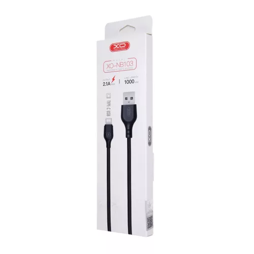 XO NB103 USB - USB-C 1,0 m 2,1A fekete