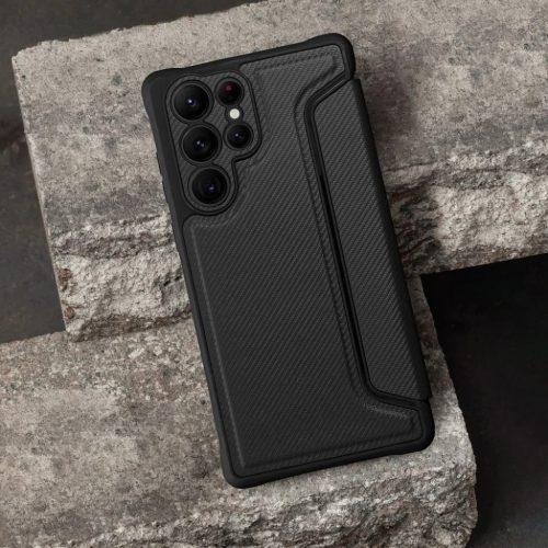 RAZOR fliptok Samsung Galaxy A05s fekete tok