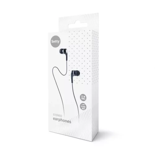 Setty vezetékes fülhallgató fekete 3.5mm jack