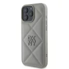 iPhone 16 Pro szürke DKNY PU bőr steppelt logós tok