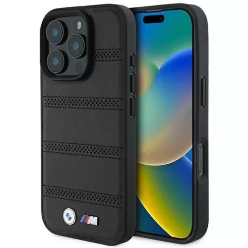 iPhone 16 Pro BMW M Lyuggatott és Varrt Vonal MagSafe tok - fekete
