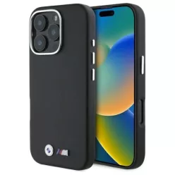   iPhone 16 Pro fekete BMW M Simított Teljesen Bekerített Fém MagSafe tok