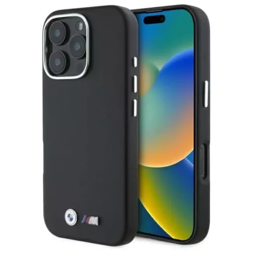 iPhone 16 Pro fekete BMW M Simított Teljesen Bekerített Fém MagSafe tok