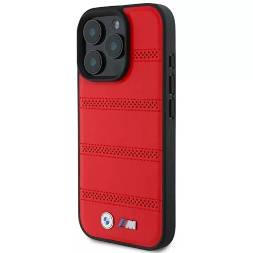 iPhone 16 Pro Piros BMW M Perforált és Varrt Vonal MagSafe tok