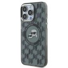 iPhone 15 Pro Max Fekete Karl Lagerfeld IML Monogram Karl & Choupette Head MagSafe tok