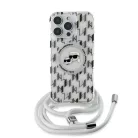 iPhone 16 Pro átlátszó Karl Lagerfeld IML Monogram Crossbody K&CH Heads MagSafe tok