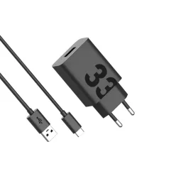   Motorola TurboPower Utazó Töltő USB-A 33W USB-C Kábellel Fekete