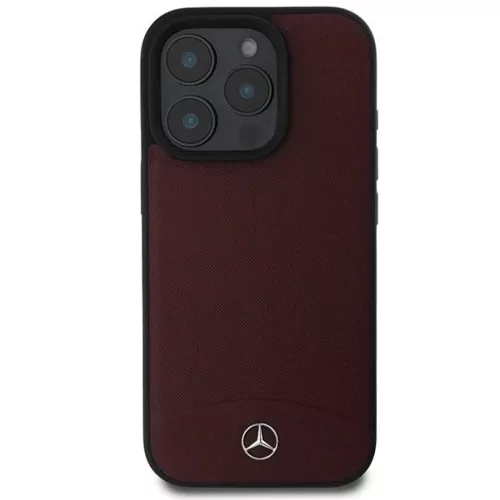 Mercedes Texturált és Sima Bőr MagSafe tok iPhone 16 Pro - piros tok