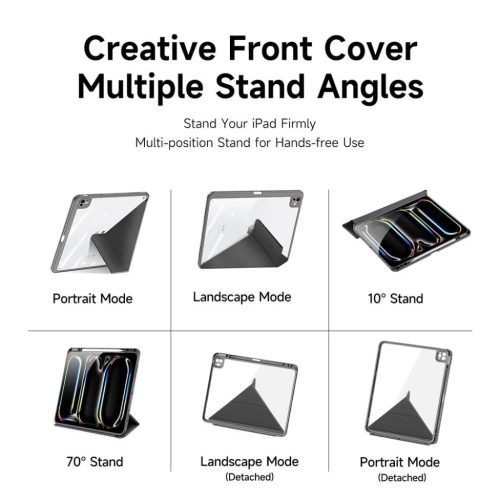 DUX DUCIS MAGI fliptok ceruzatartóval iPad Pro 11 (2024) fekete tok