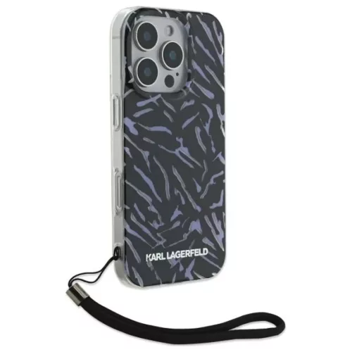 iPhone 16 Pro 6.3" lila Zebra szíjjal Karl Lagerfeld KLHCP16LHZBPKCCU tok